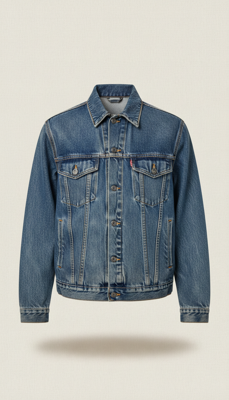 Classic 80s Denim Jacket, Faded Indigo