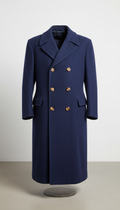 Vintage Wool Overcoat, Navy Mélange