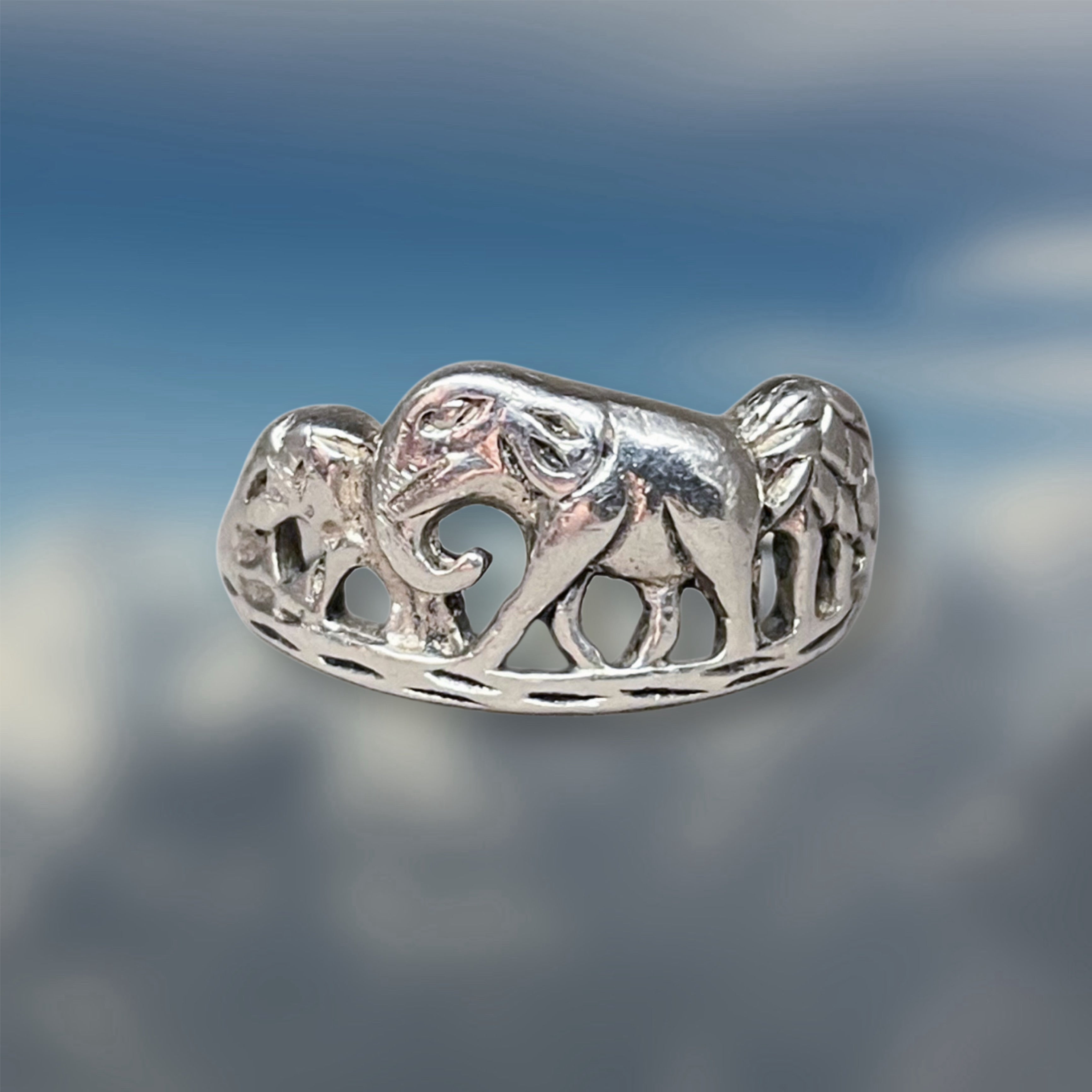 Vintage Elephant Ring 925