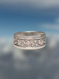 Vintage Floral Silver Ring 925