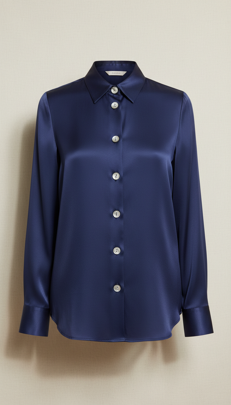 Silk Blouse with Mother-of-Pearl Buttons