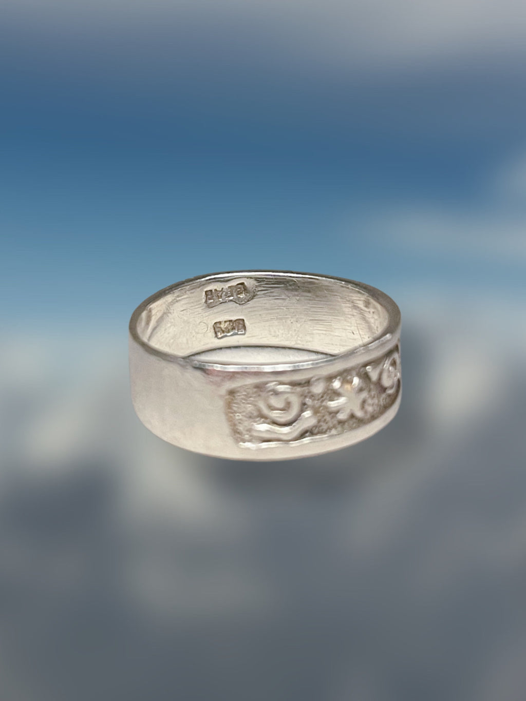 Vintage Floral Silver Ring 925