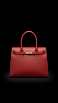 Structured Handbag in Cinnabar Red